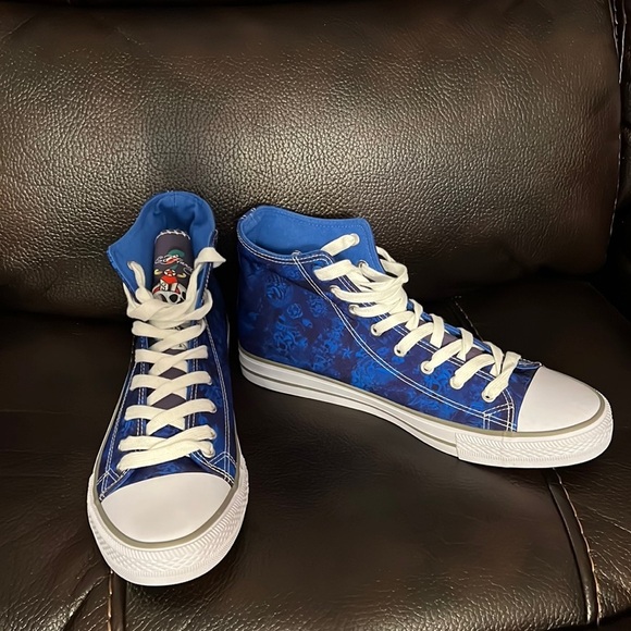 SALE!!! Final!!! Ed Hardy high top sneaker blue skull print size 11 - Picture 6 of 11